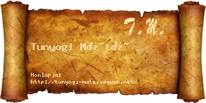 Tunyogi Máté névjegykártya
