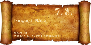 Tunyogi Máté névjegykártya